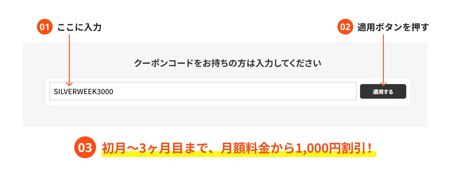 クーポンコード入力について