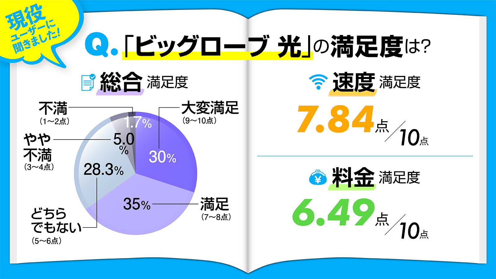 ビッグローブ光の満足度グラフ