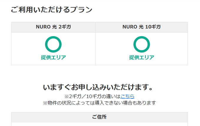 NURO光の利用プラン