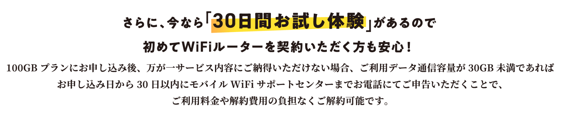 THE WiFiの30日お試し体験